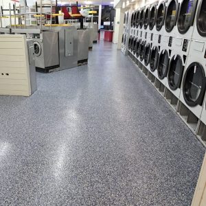 commercial floors at a laundry mat