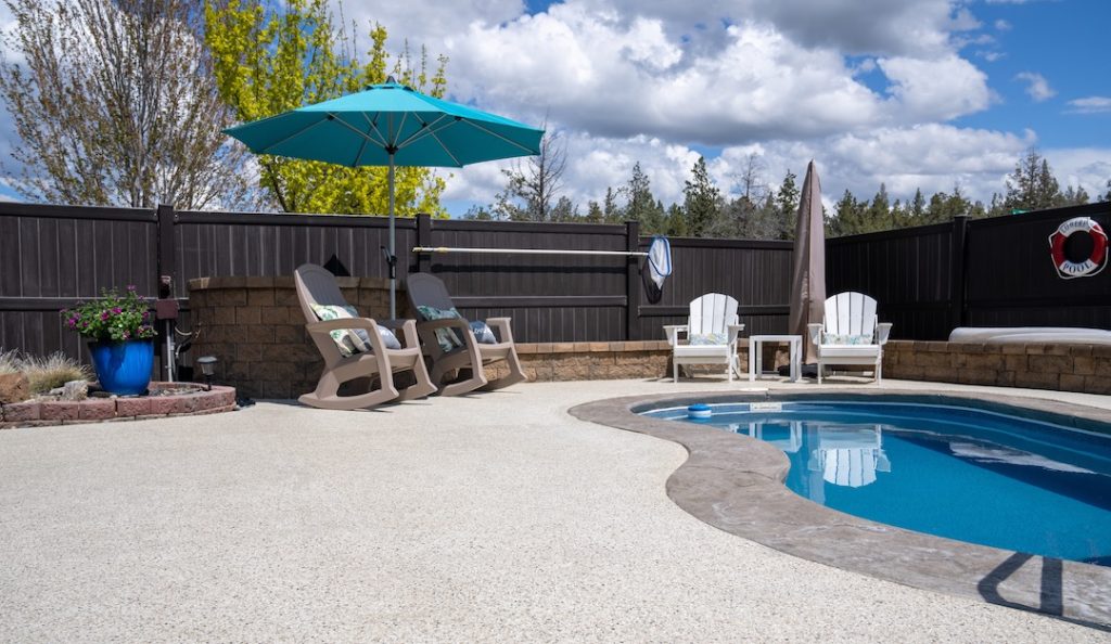 concrete coating near pool that stops slipping and is water resistant