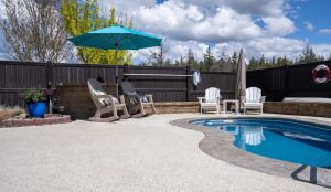 concrete coating near pool that stops slipping and is water resistant