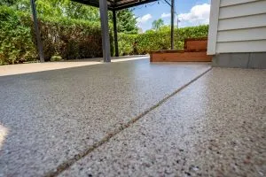 patio with long-lasting concrete coatings
