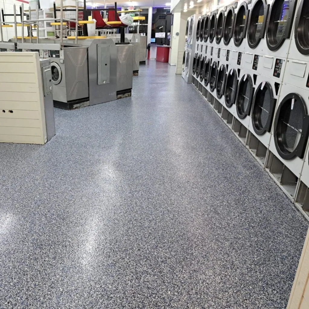 commercial floors at a laundry mat