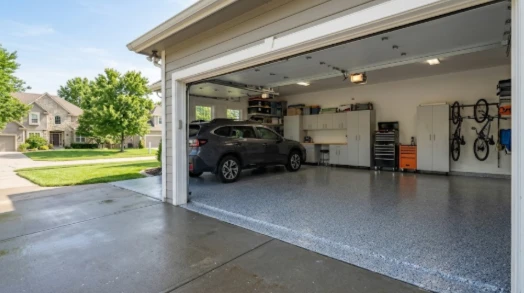 Durable low-maintenance garage floor coating in Stilwell KS